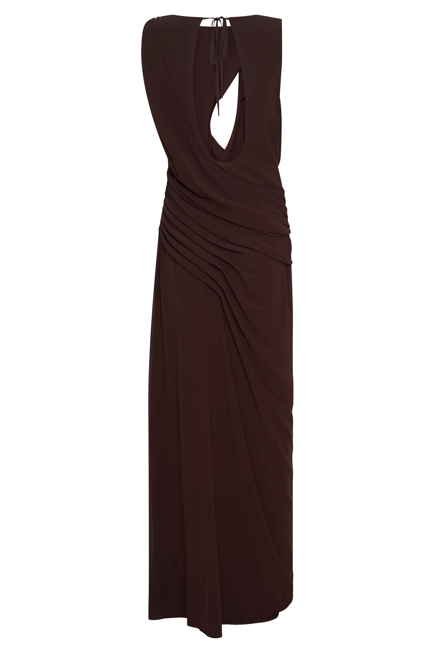 Oria Chiffon Maxi Dress Cacao Brown