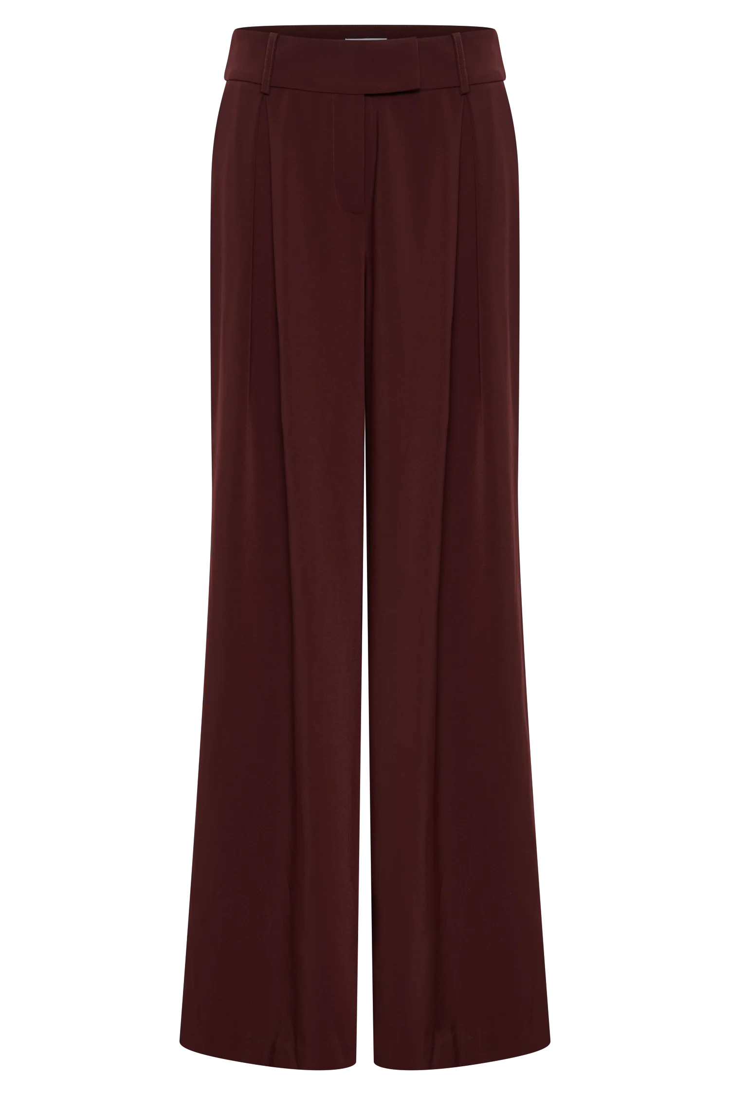 Jacqueline Pleated Wide Leg Pants Mahogany