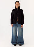 Davy Knit Zip Jacket Black