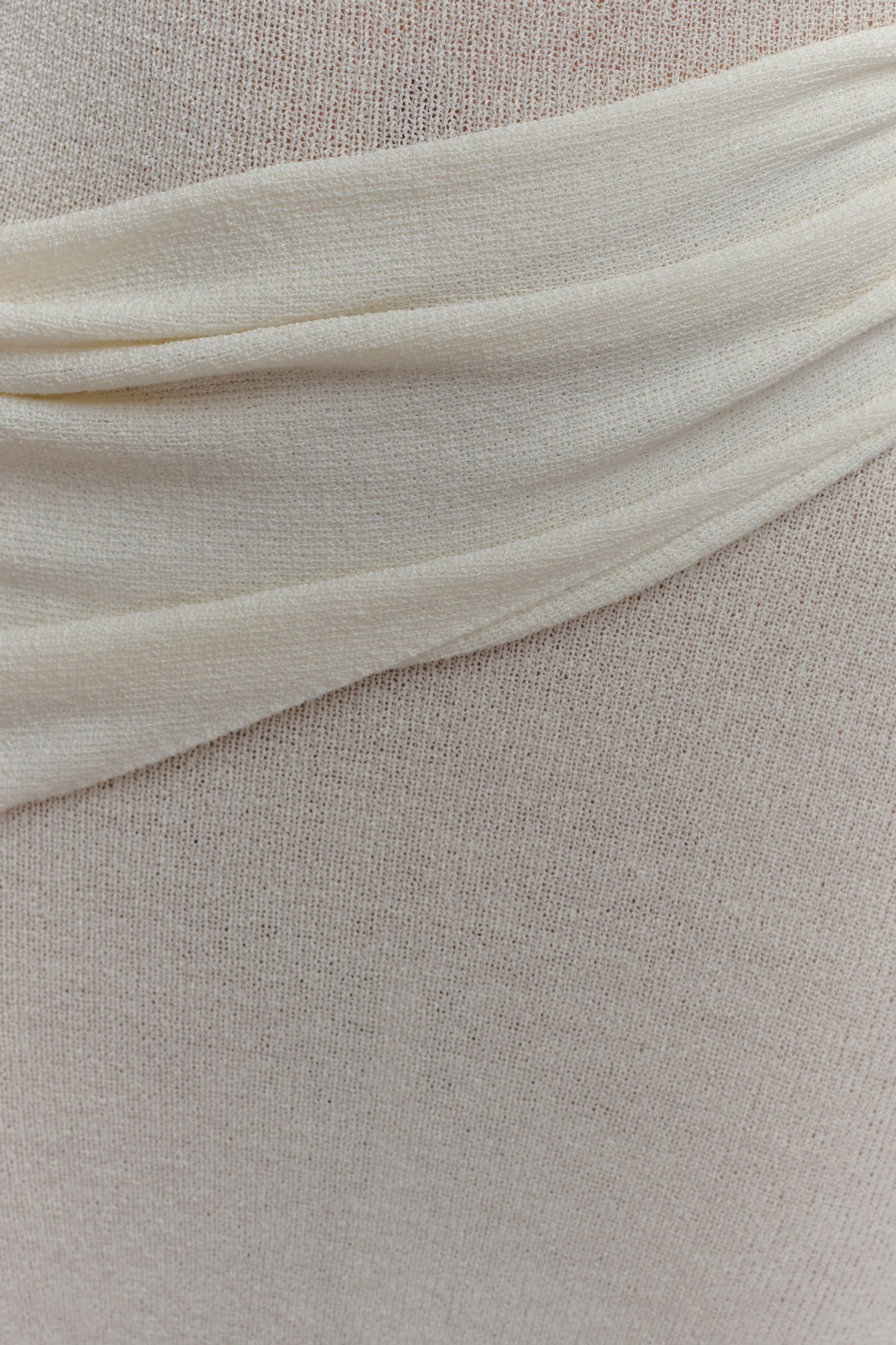 Alexius One Shoulder Knit Maxi Dress Ivory