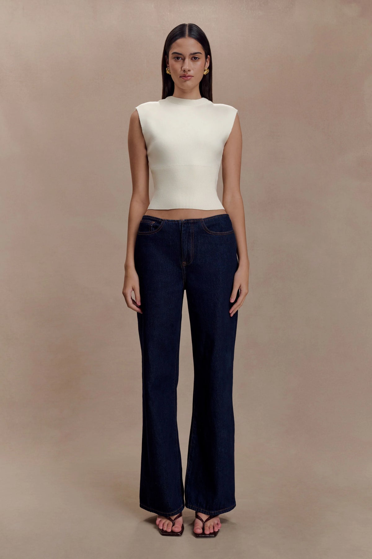 Sharpay Sleeveless Knit Top Ivory