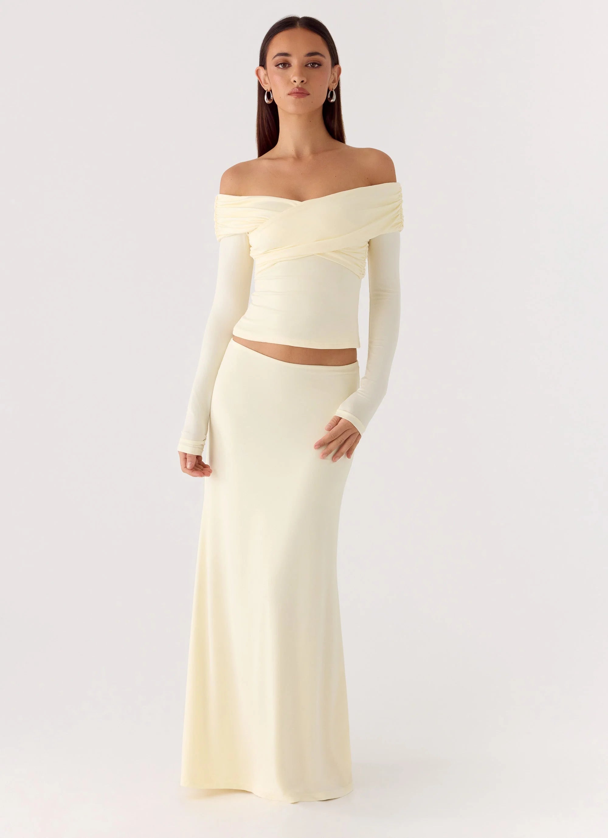 Like A Flower Maxi Skirt Lemon Yellow