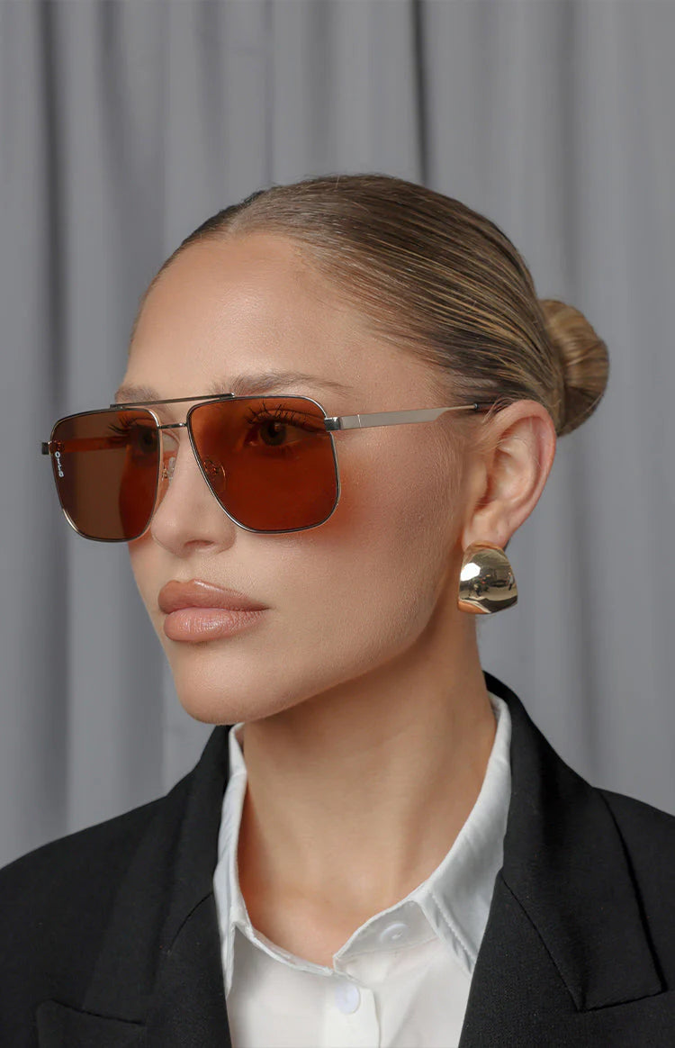 Otra Eyewear Sorrento Brown Gold Aviator Sunglasses