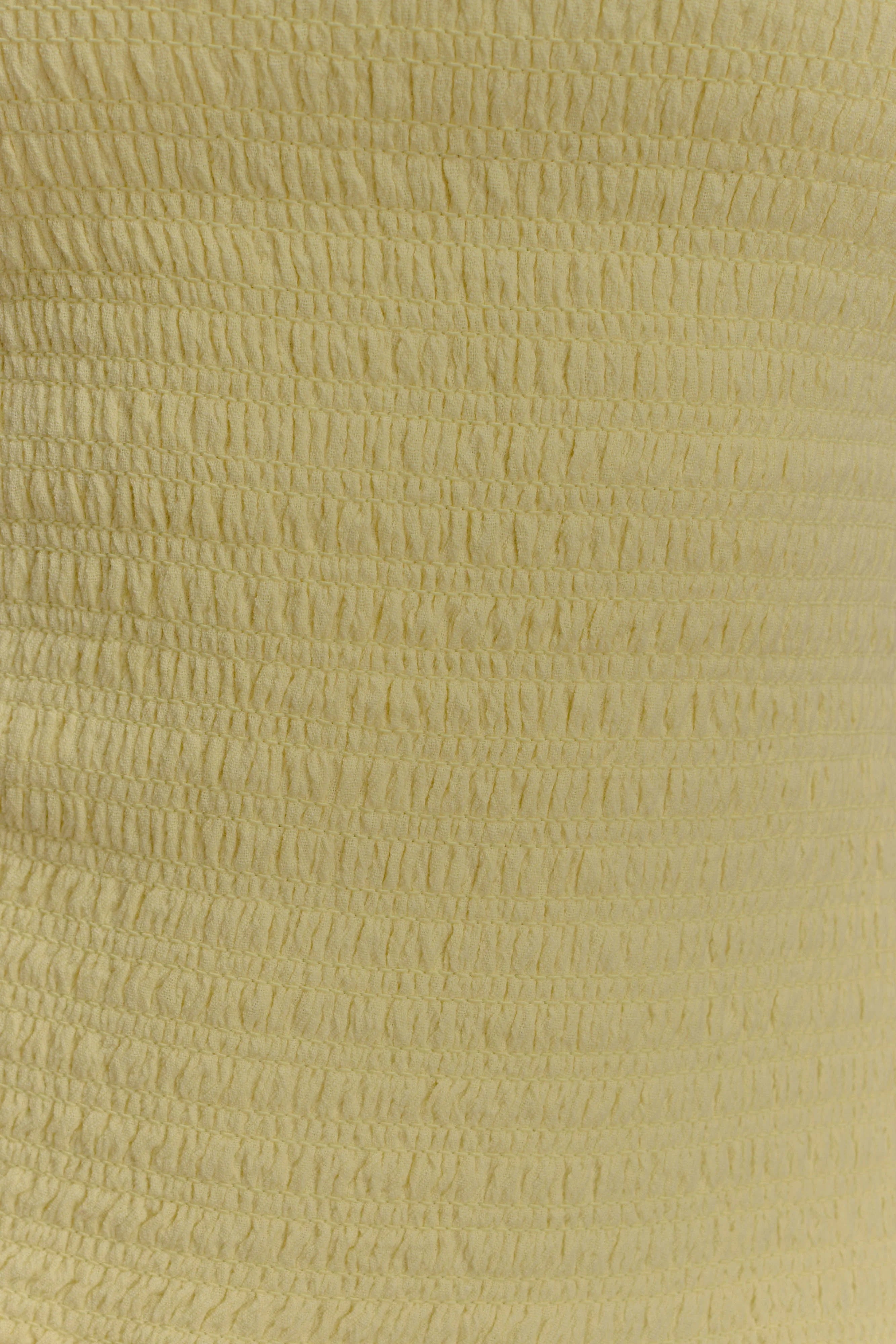 Maureen Cotton Shirring Maxi Dress Lemon