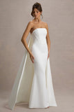 Shes Trouble White Bandeau Maxi Dress With Cape