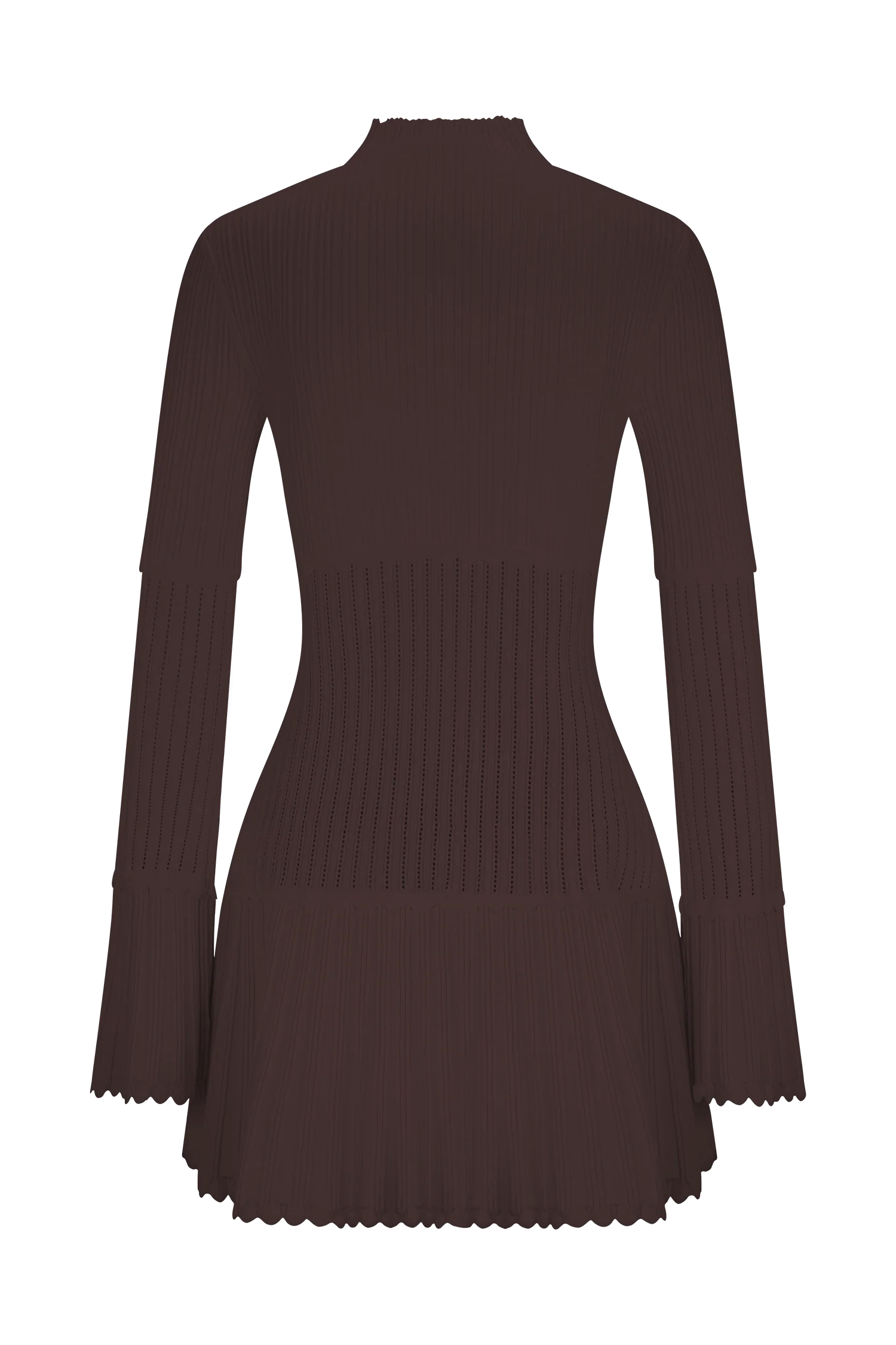 Adena Pointelle Knit Mini Dress Chocolate