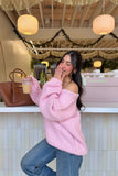 Delvey Light Pink Chunky Knit Sweater