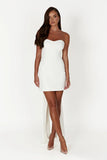 Meredith Strapless Bow Mini Dress White