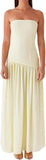 Women Tube Top Dress Tiger Stripe Mesh Patchwork Maxi Dress Strapless Sexy High Slit Long Dresses Beach Vacation