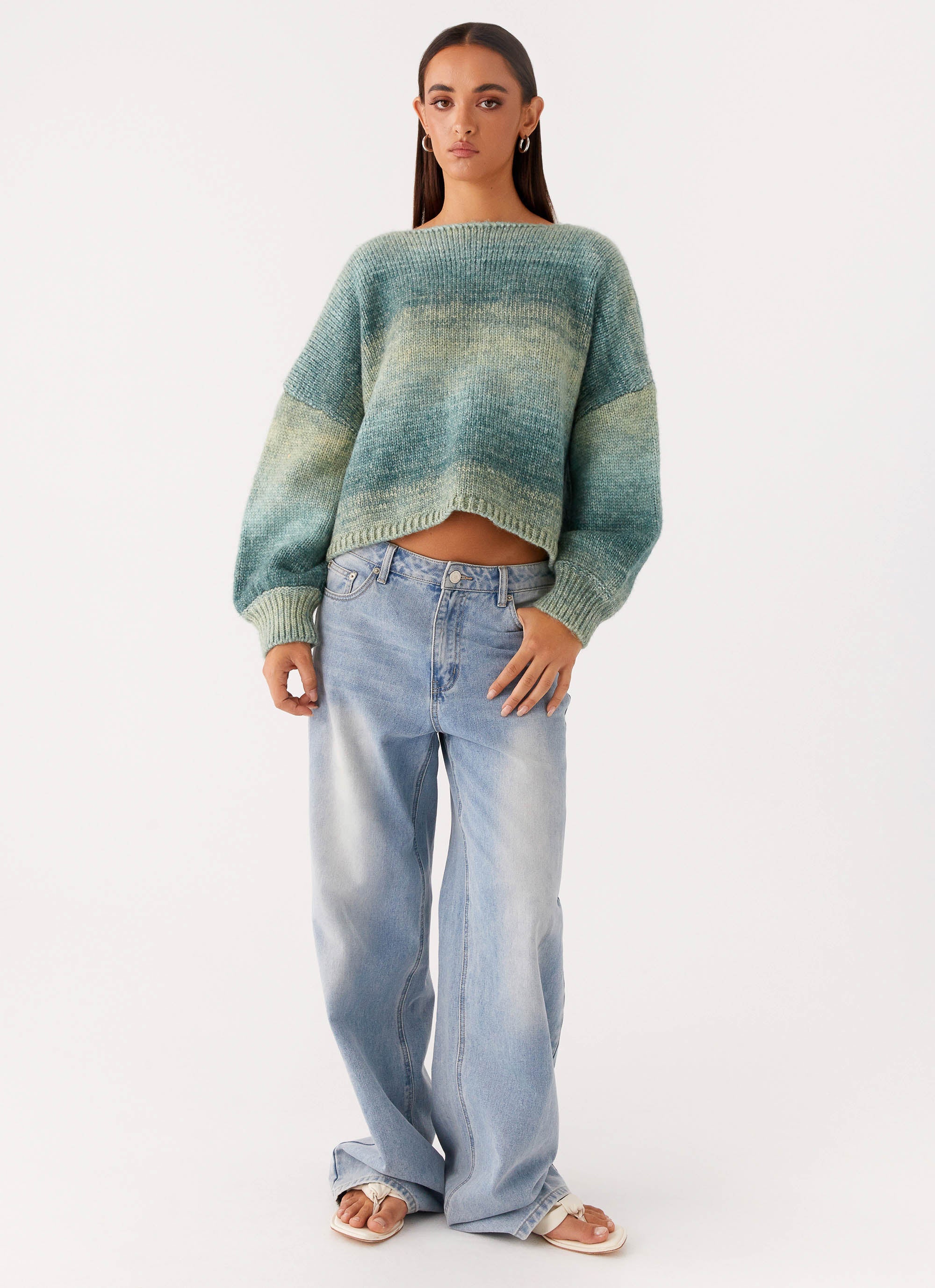 Lynne Oversized Jumper Green Ombre