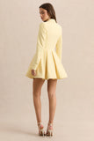 Etherea Lemon Plunge Neck Skater Mini Dress