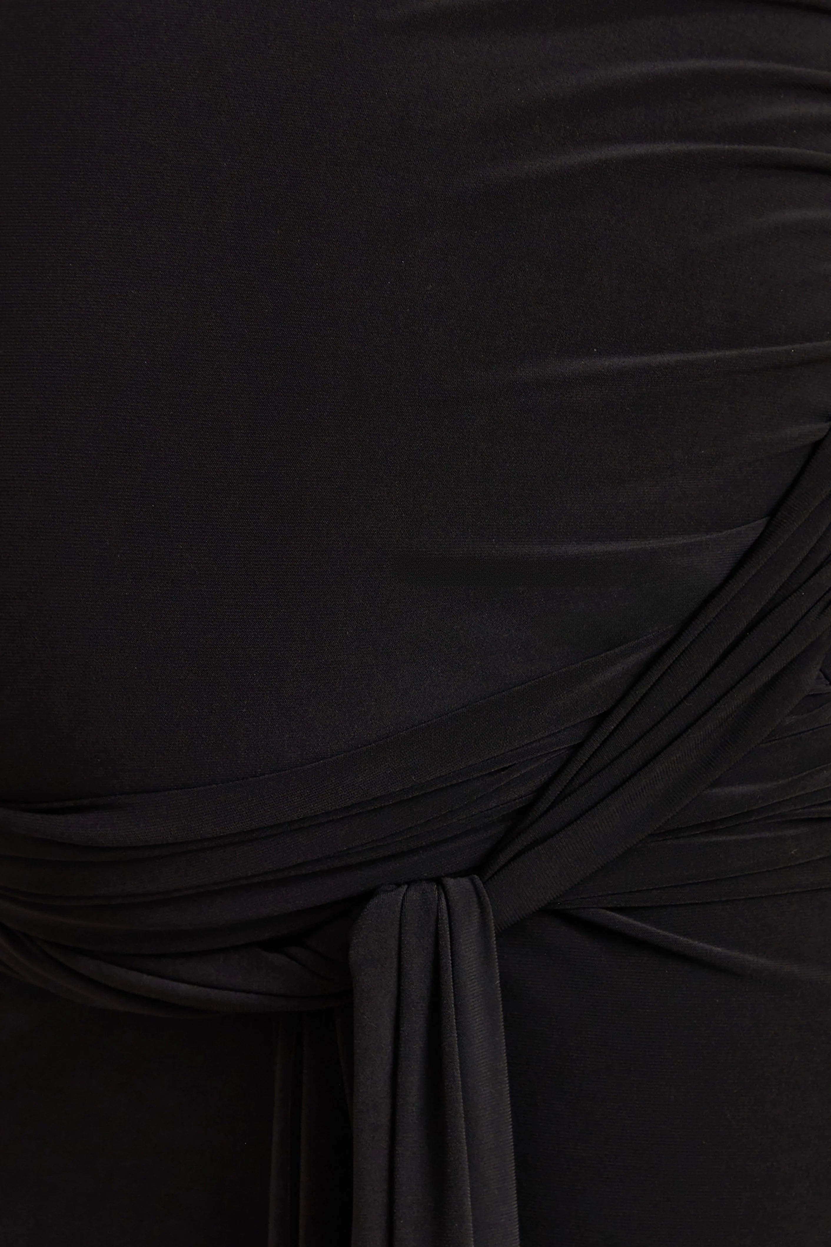 Felise Black Scoop Neck Maternity Maxi Dress With Gathered Detailing