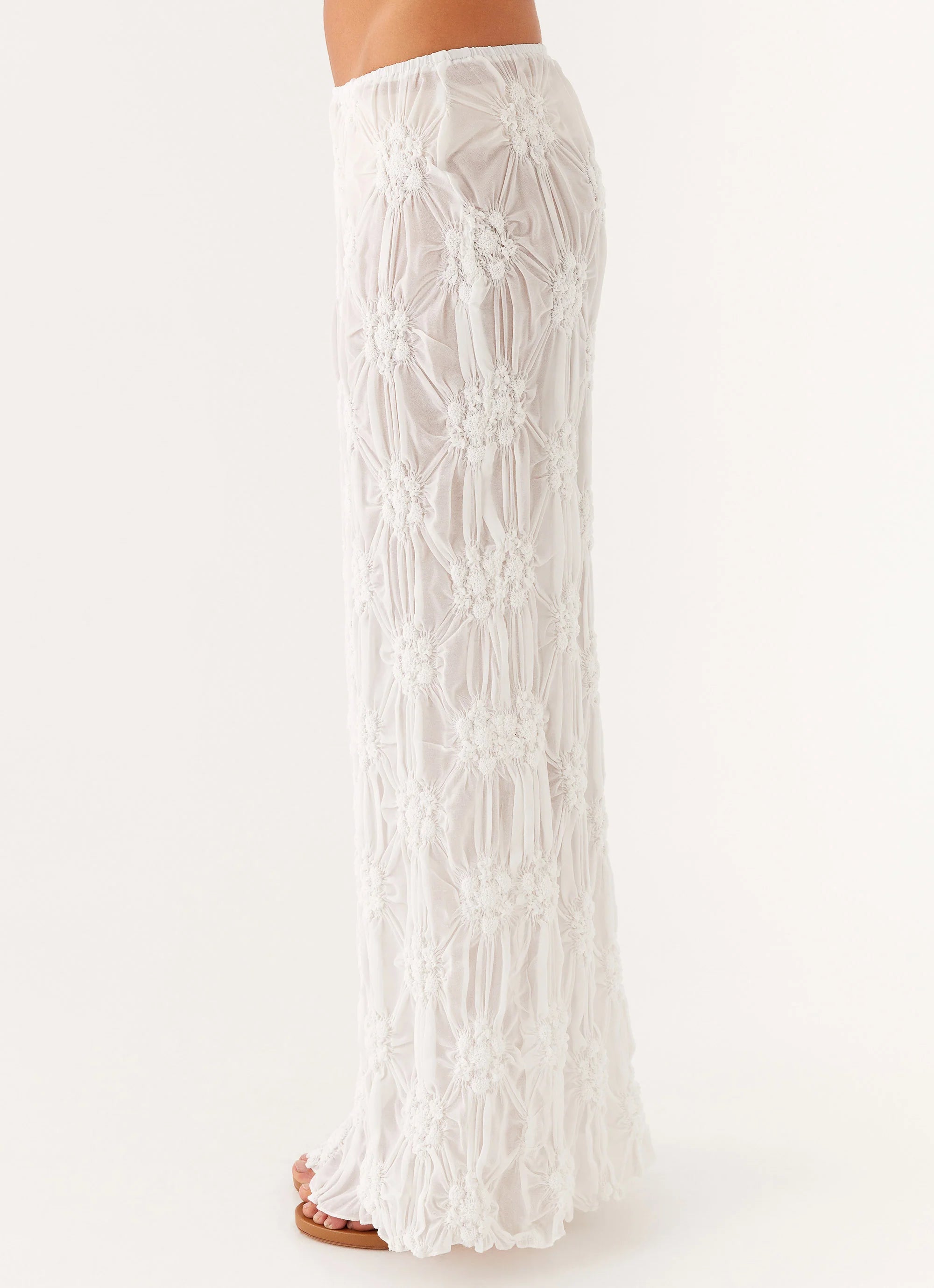 Effortlessly Low Rise Maxi Skirt Ivory