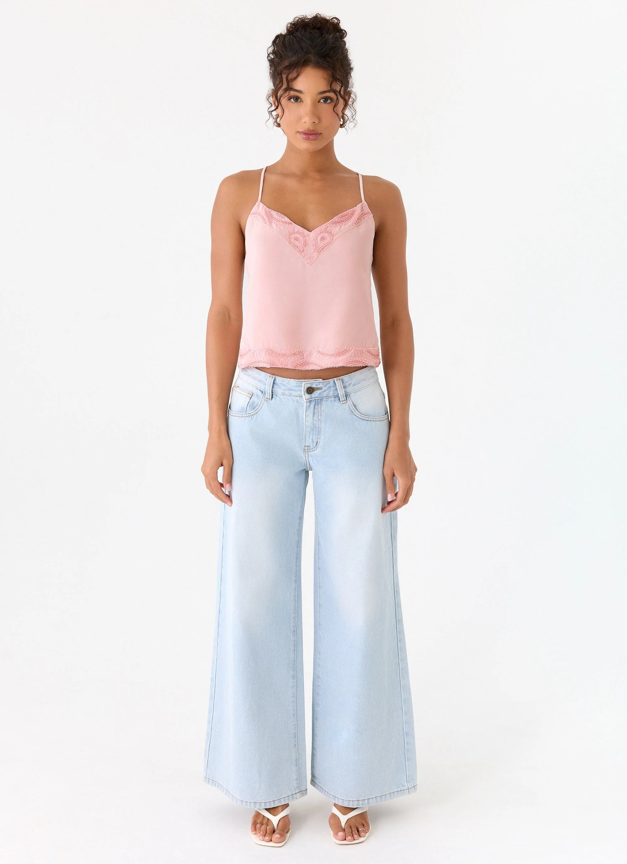 Avania Beaded Top - Pink