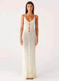 Siren Song Crochet Maxi Dress Ivory