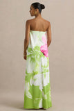 Ellery Lime Floral Print Bandeau Maxi Dress