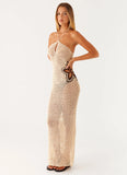 Aster Crochet Maxi Dress Pastel Yellow