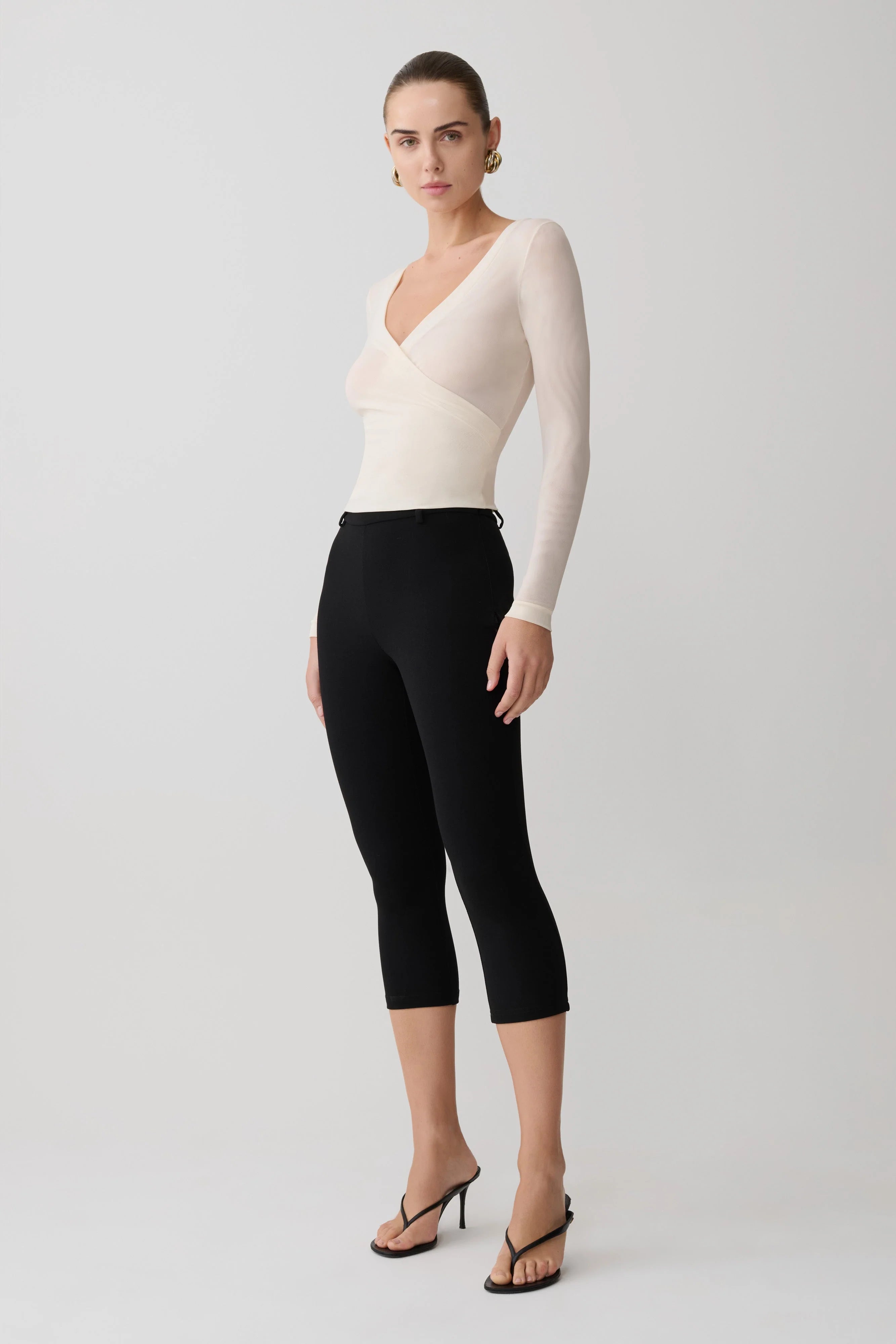 Lumi Long Sleeve Mesh Top Bone