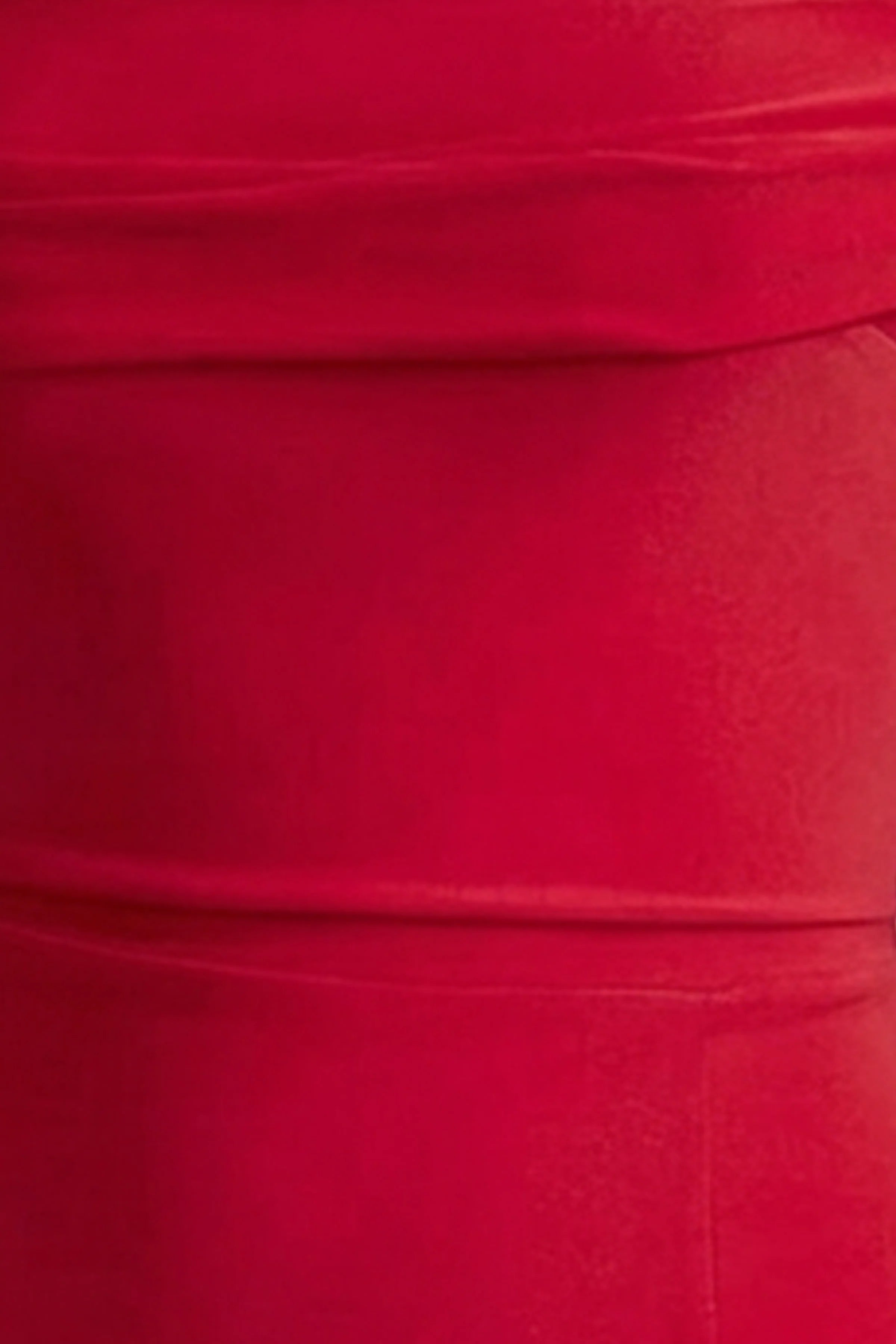 Law of Attraction Red Bardot Draped Split Maxi Dress