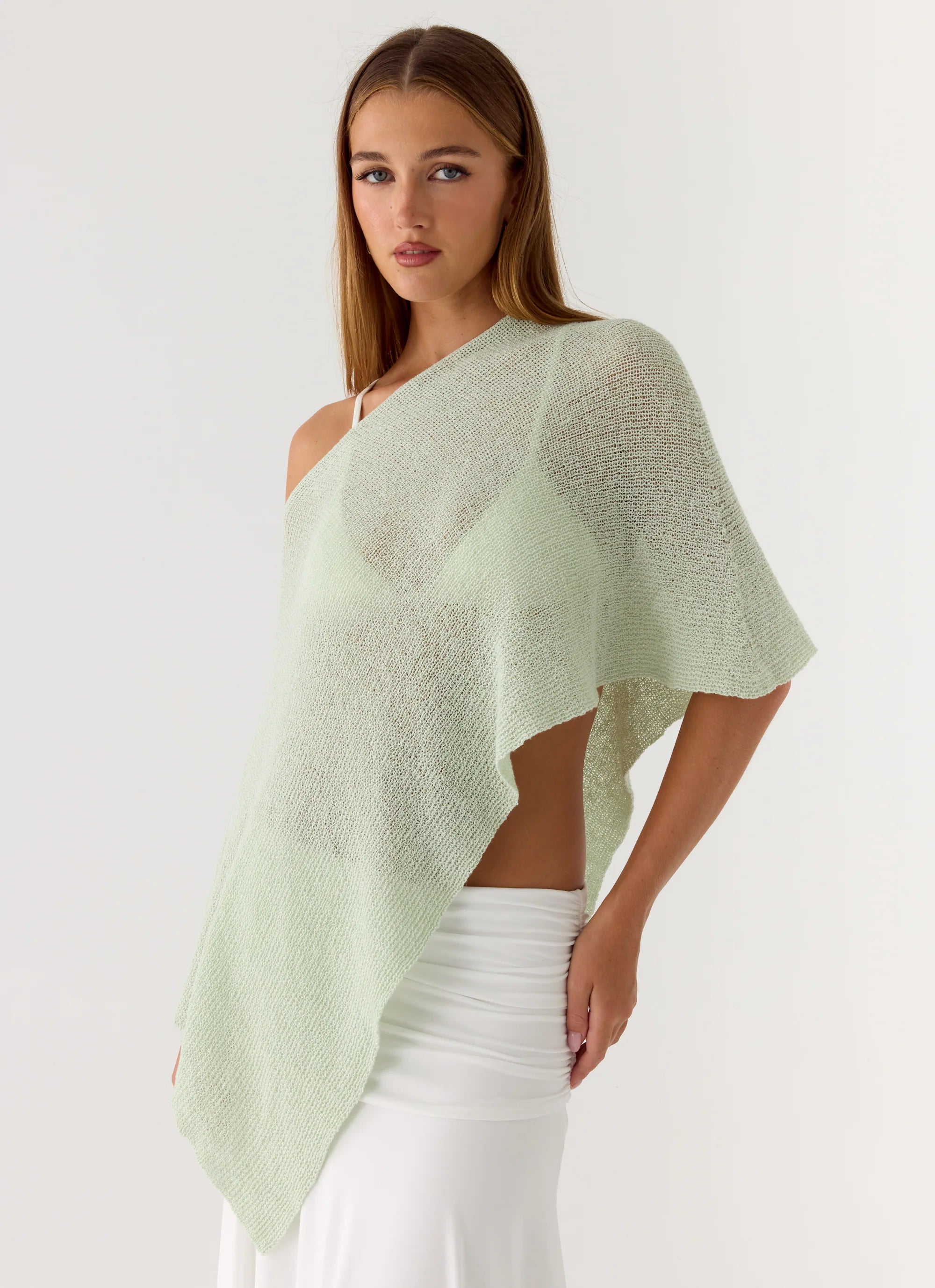 Yas Knit Cape Green
