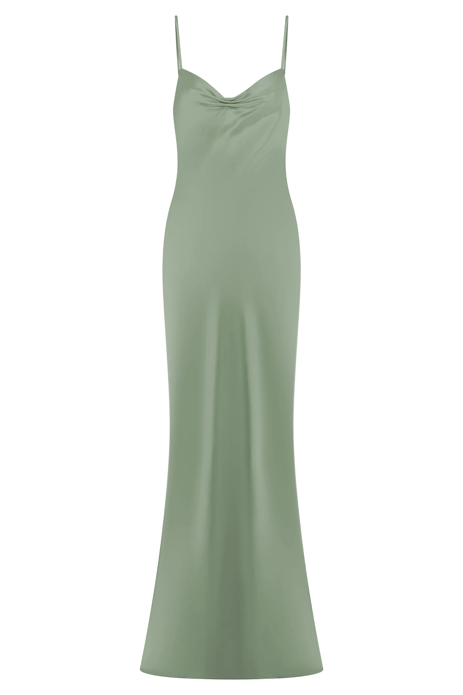 Lilly Sweetheart Satin Maxi Dress Sage
