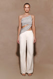 Corah Lurex Drape Knit Top Silver