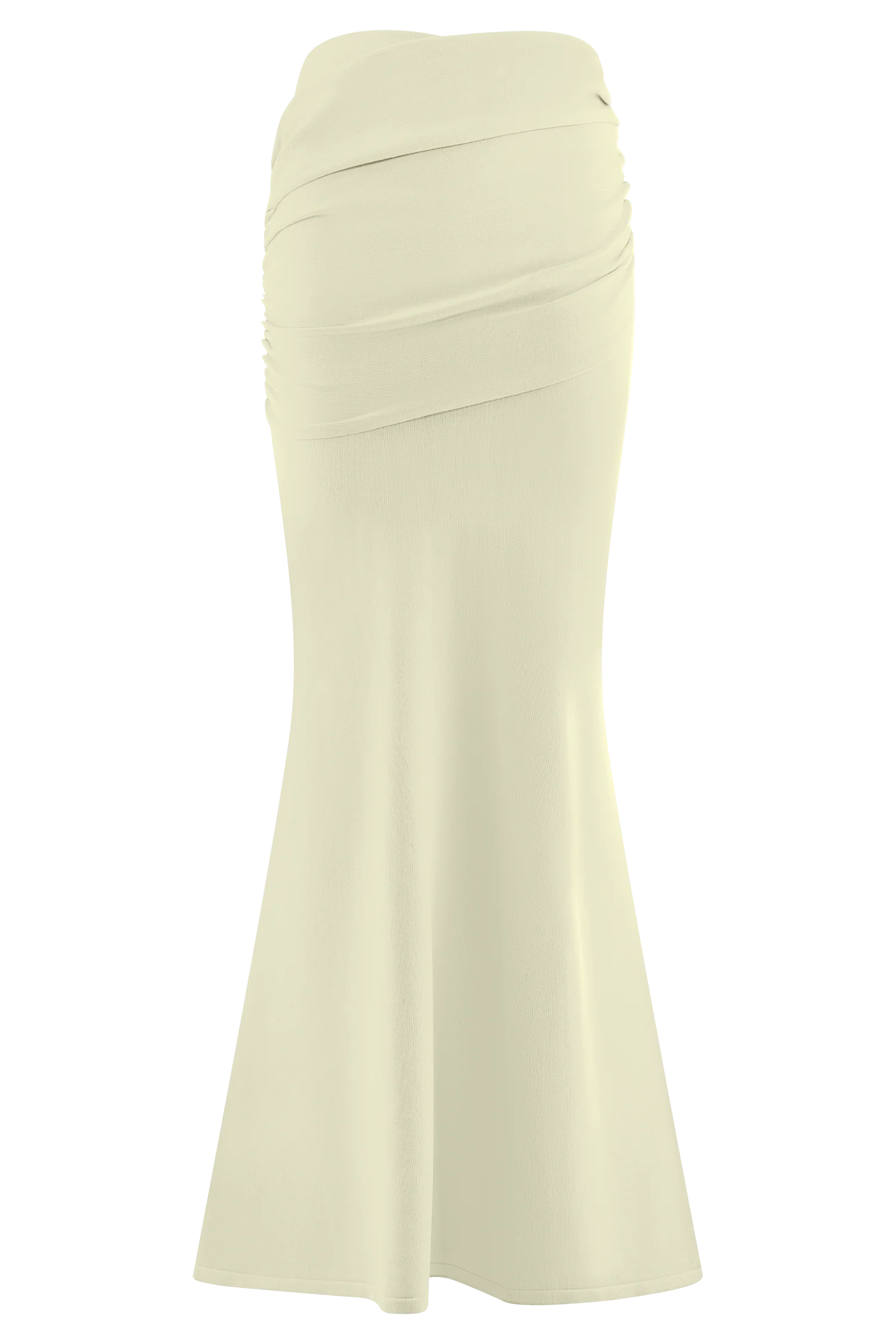 Irene Gathered Knit Maxi Skirt Ivory