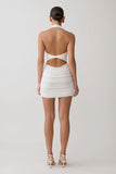 Anari Gathered Scuba Mini Dress White