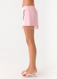 Heavenward Wrap Mini Skirt Pink