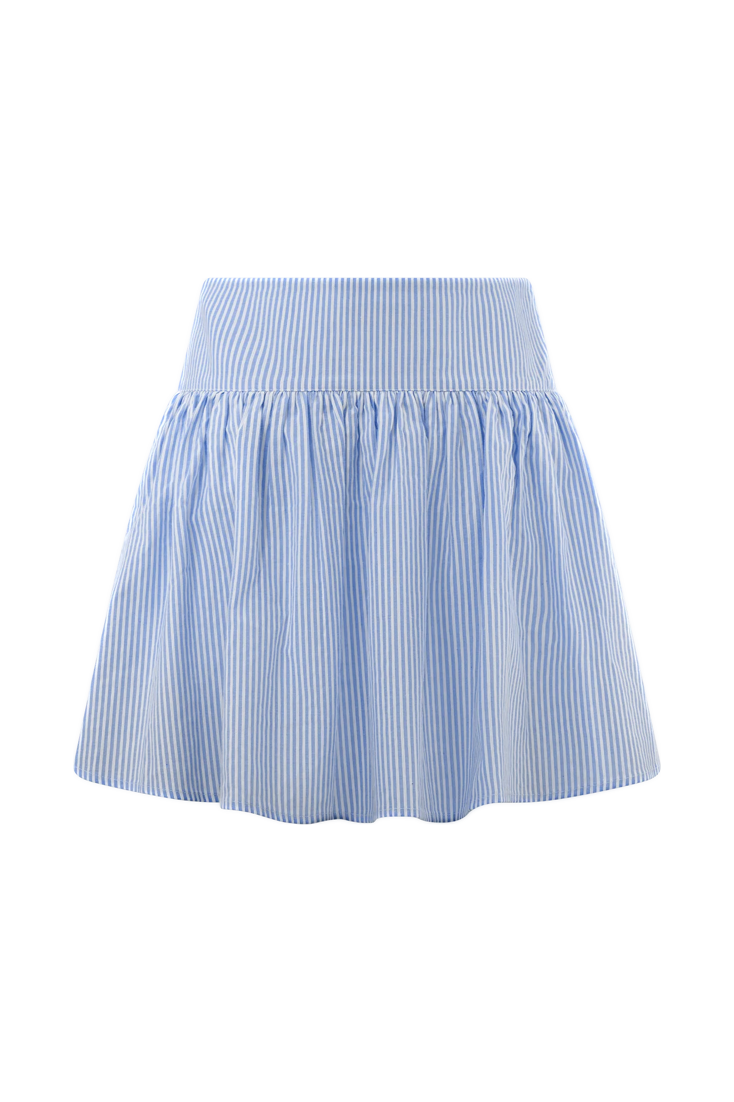 Gretel Hem Mini Skirt Blue Pinstripe