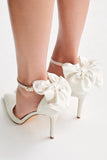 Charmed Satin Bow Heel White