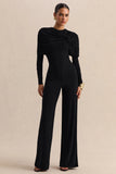 Eloura Black High Neck Jumpsuit With Twist Gathered Detail