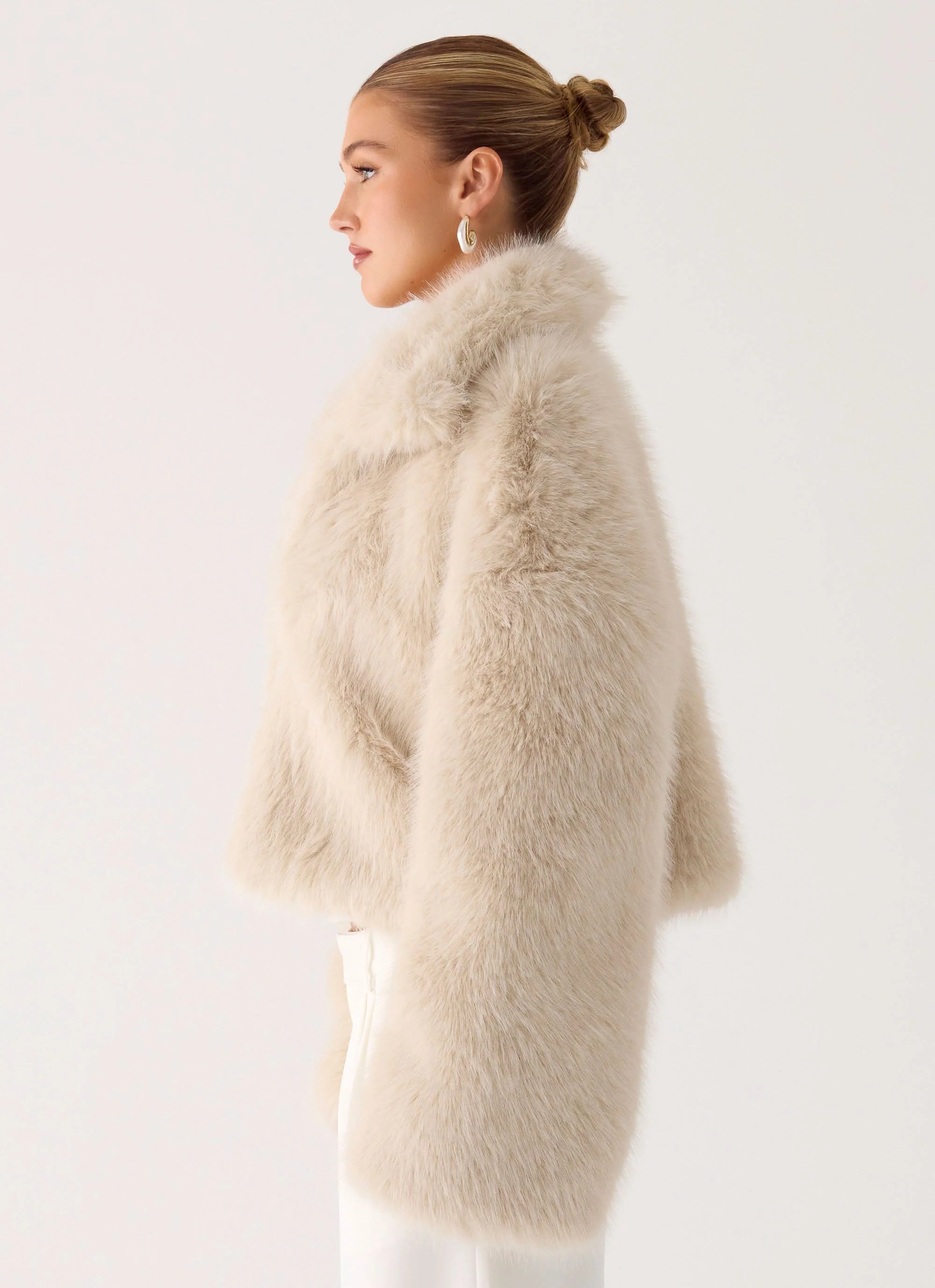 Moonscapes Faux Fur Jacket Ivory