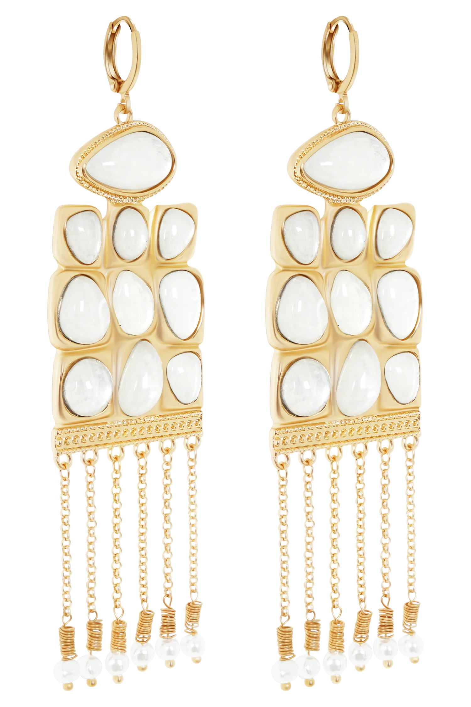 Annika Horizontal Resin Drop Earrings Gold