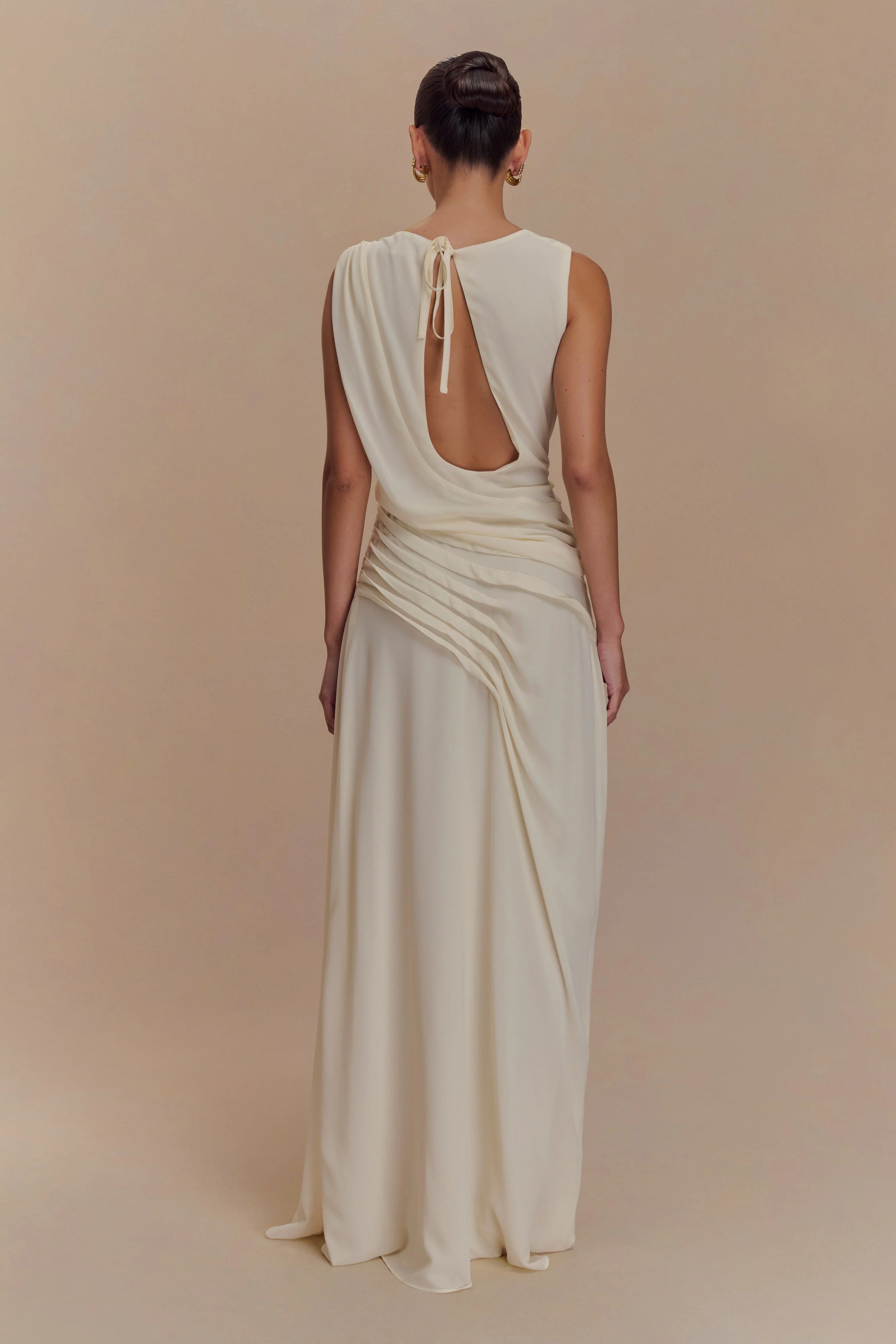 Oria Chiffon Maxi Dress Ivory