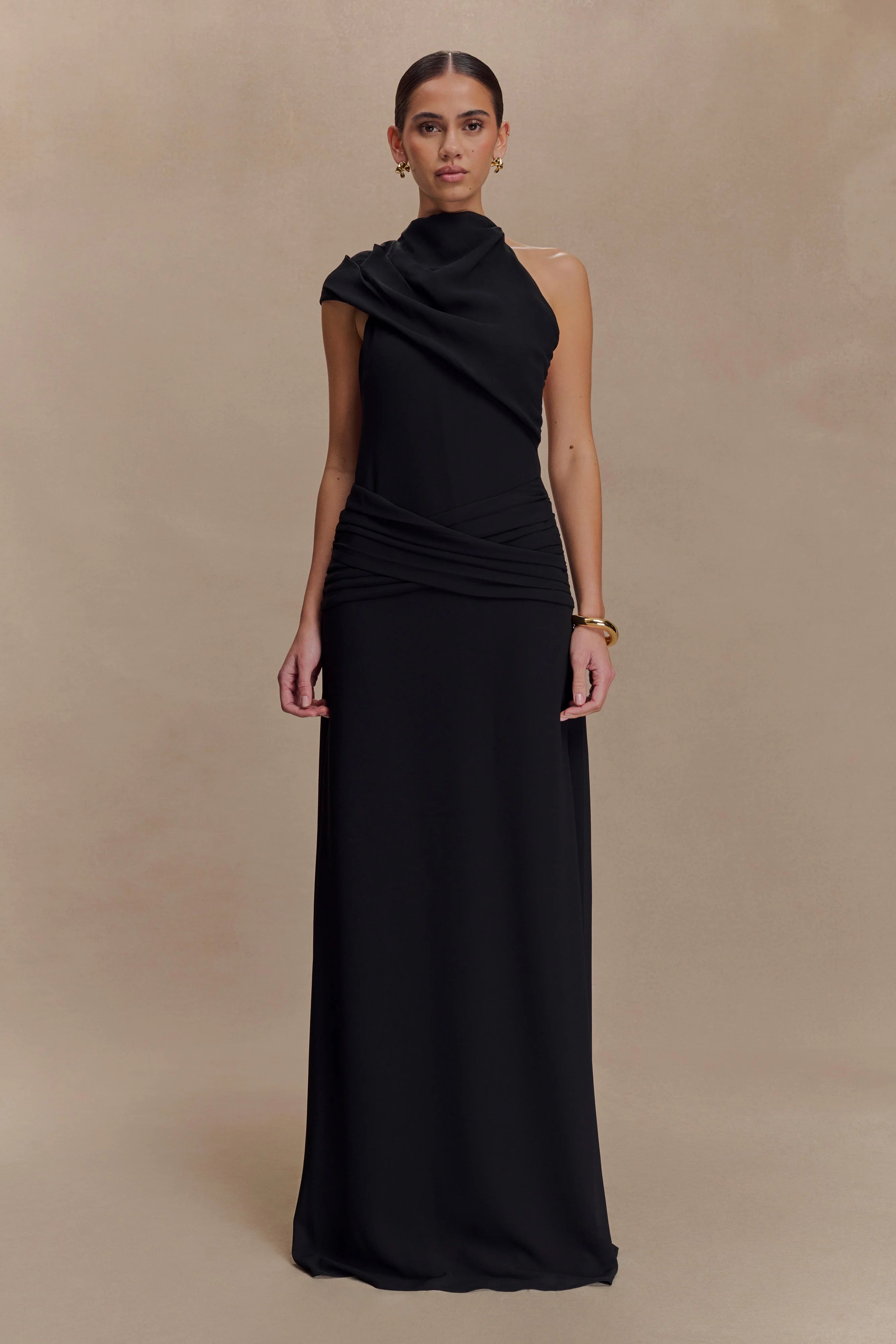 Analia Chiffon Maxi Dress Black