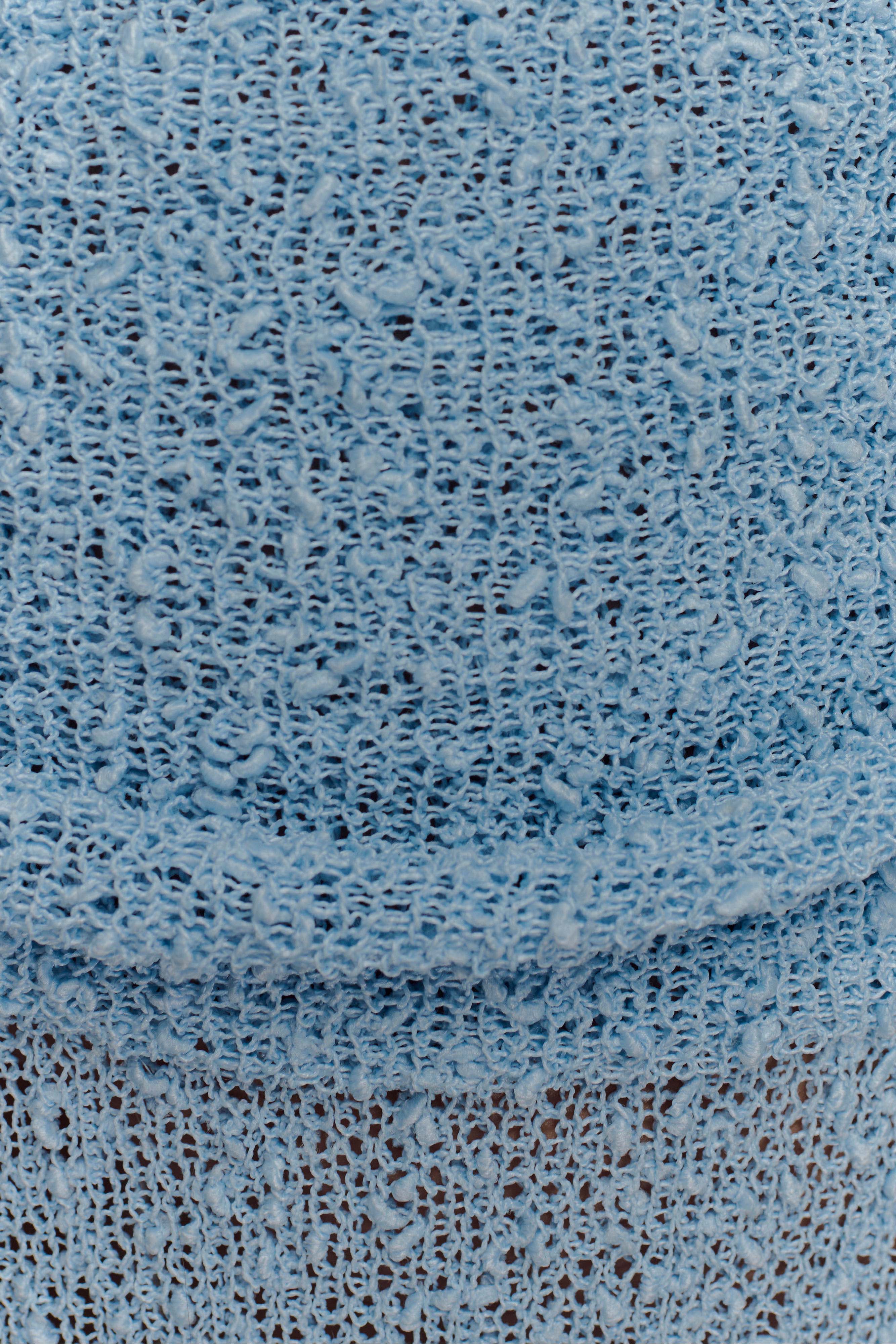 Petra Ruched Knit Maxi Skirt Light Blue