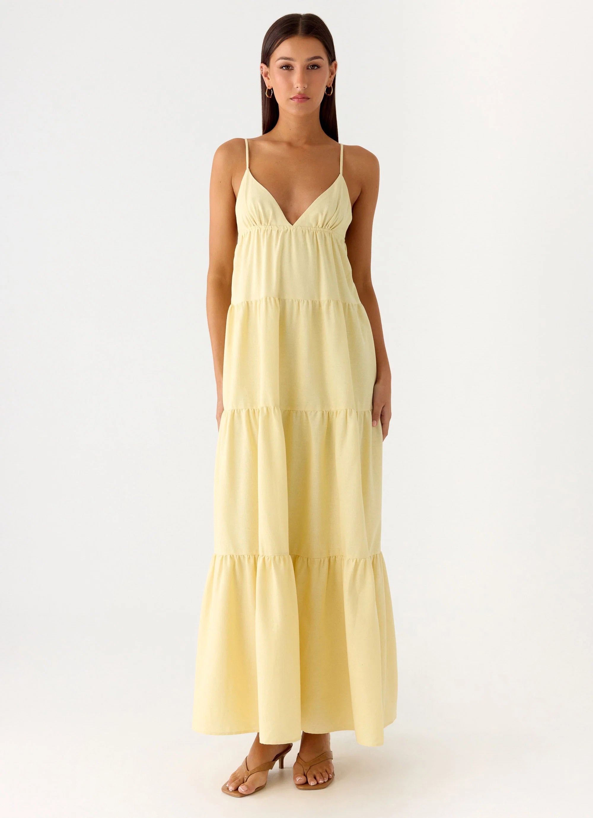 Lotty Linen Maxi Dress Yellow