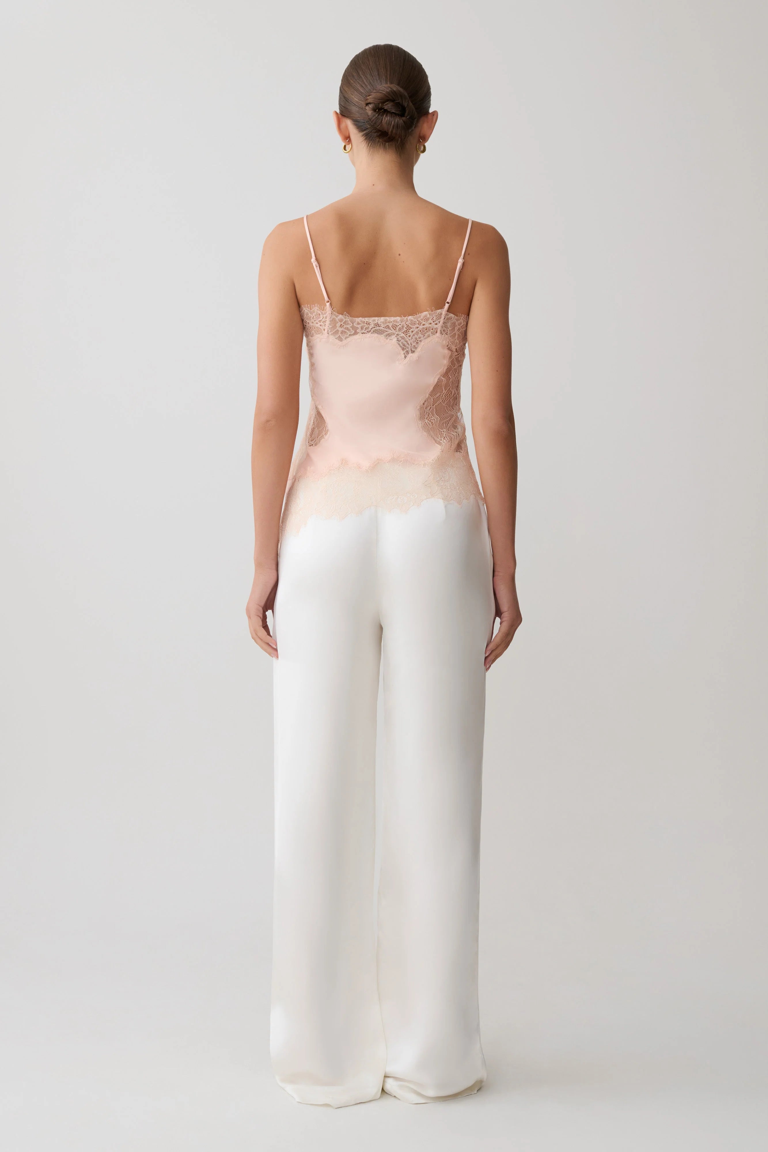 Miriam Satin Lace Camisole Peach