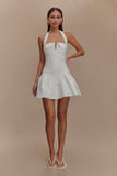 Calipso Halter Mini Dress White