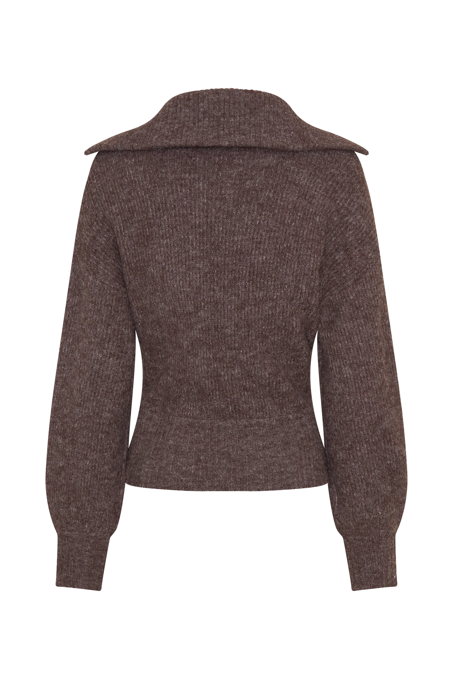 Skylaine Zip Knit Jumper Brown Marle