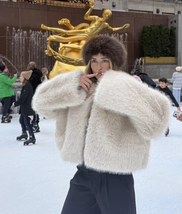 Moonscapes Faux Fur Jacket Ivory