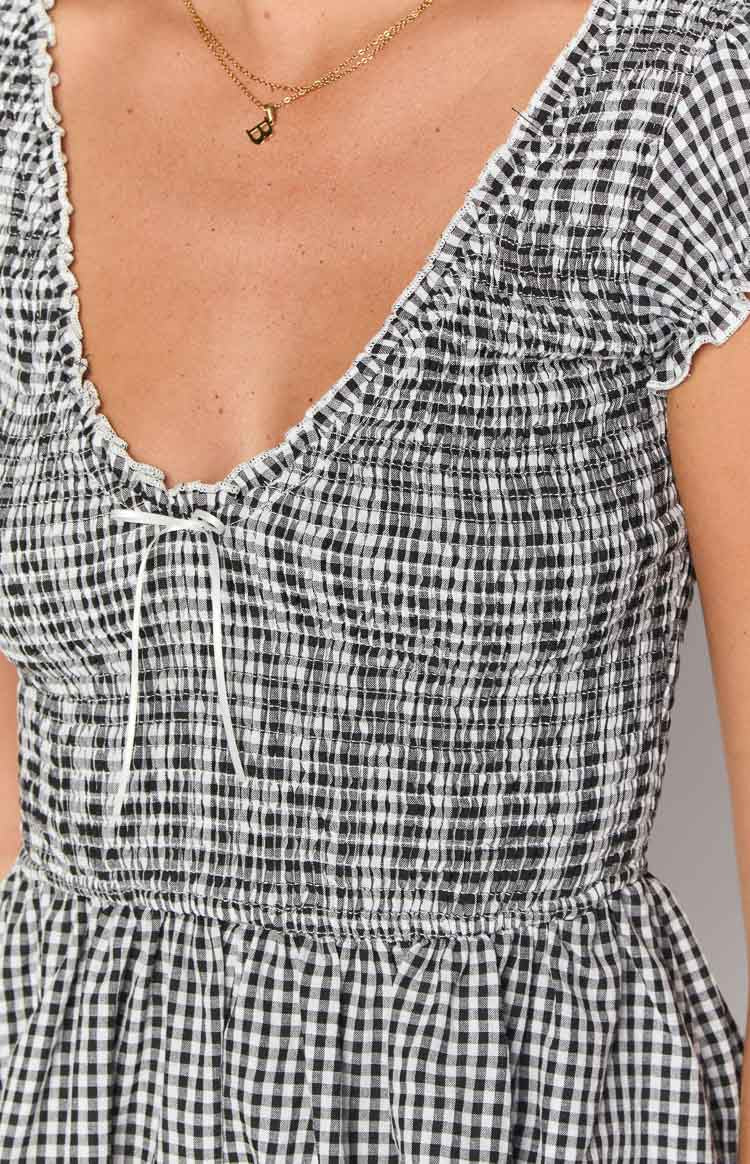 Raldo Black Gingham Playsuit