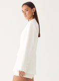 Culver Cinched Blazer White