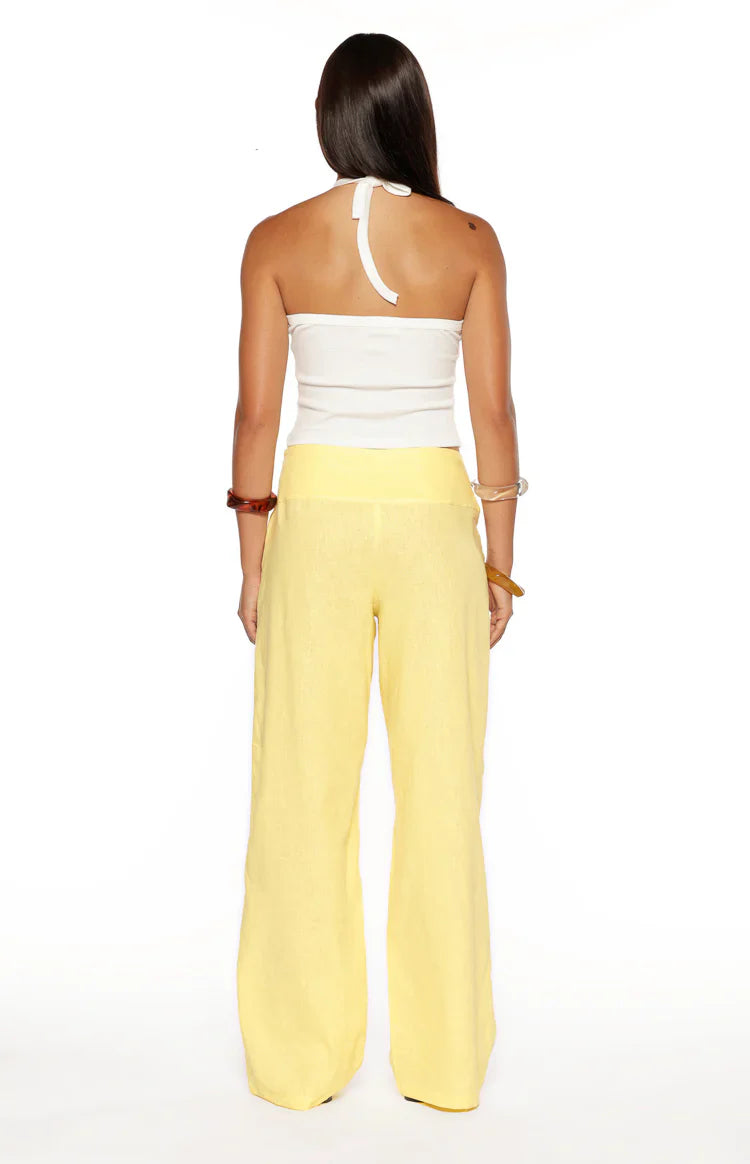 Alamara Yellow Floral Detail Wide Leg Pants PRE ORDER