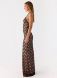 Zecca Lace Maxi Dress Chocolate