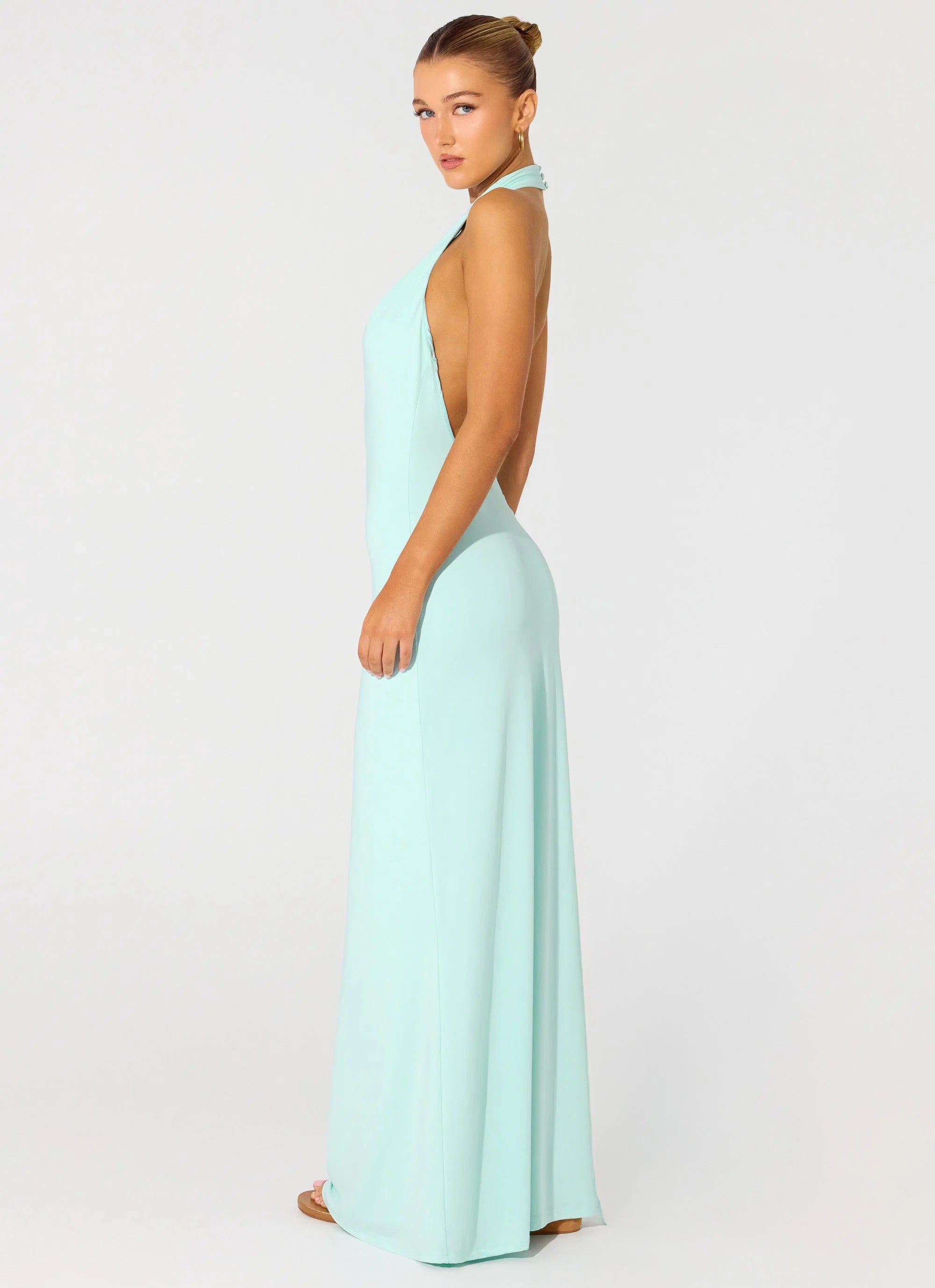 Mougleta Backless Maxi Dress Aqua