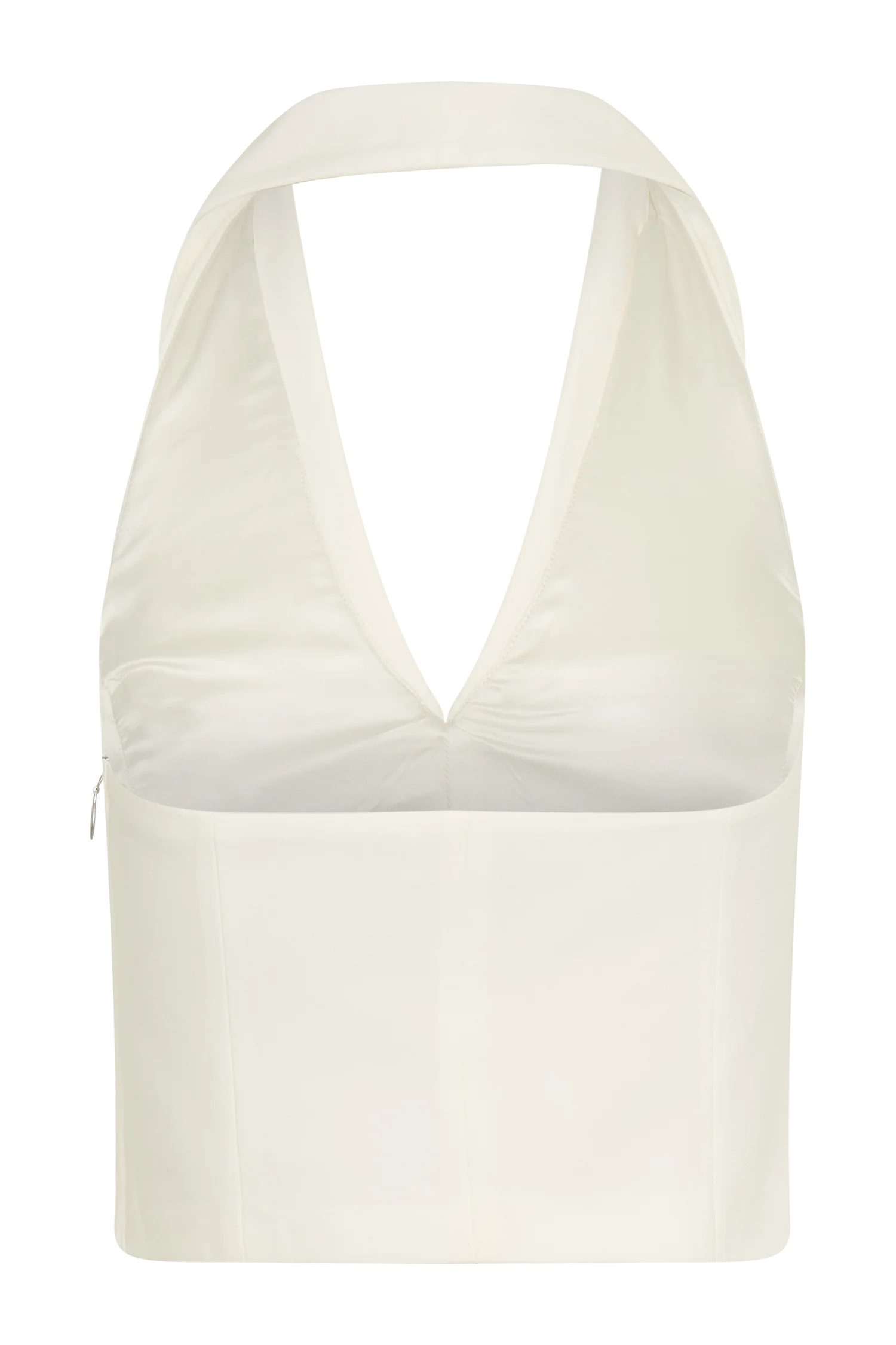 Calla Collared Sleeveless Halter Top Ivory