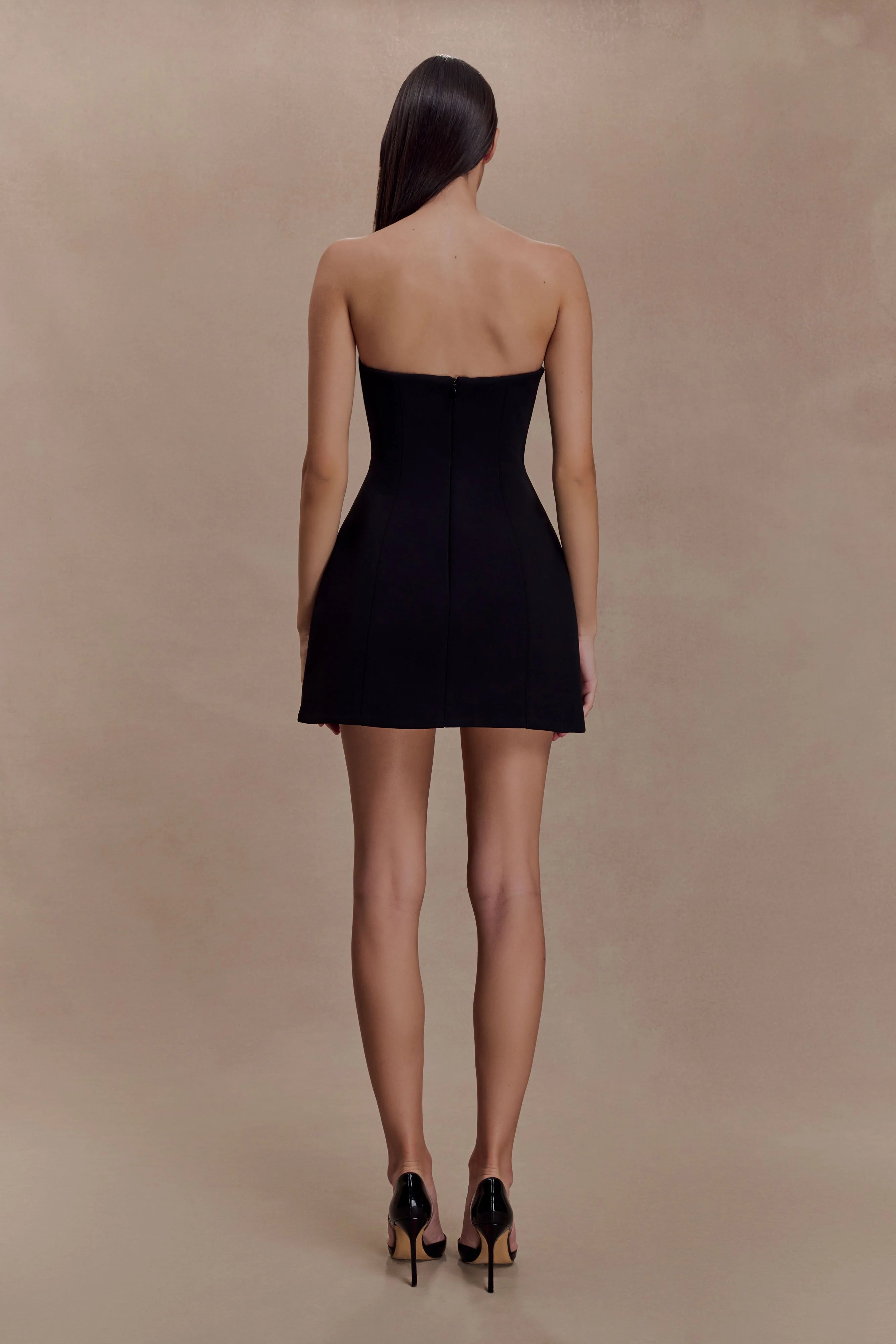 Hilda Embellished Strapless Mini Dress Black