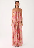 Lioras Strapless Maxi Dress Botanic Cheetah